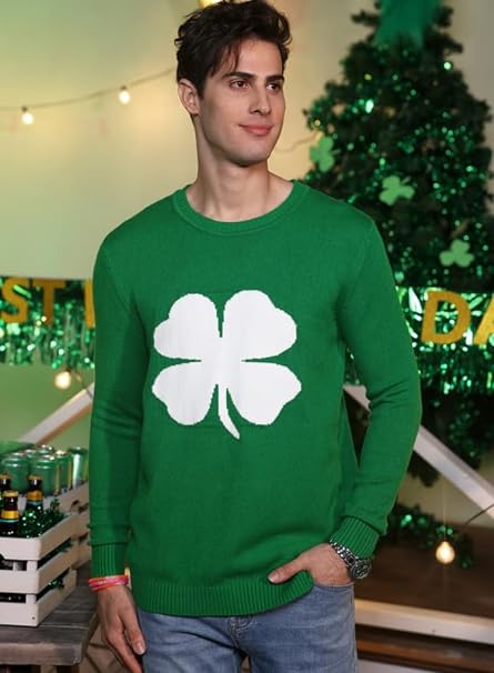 Photo 1 of Arvilhill Men's St. Patrick's Day Sweater Irish Clover Sweatshirt XXL