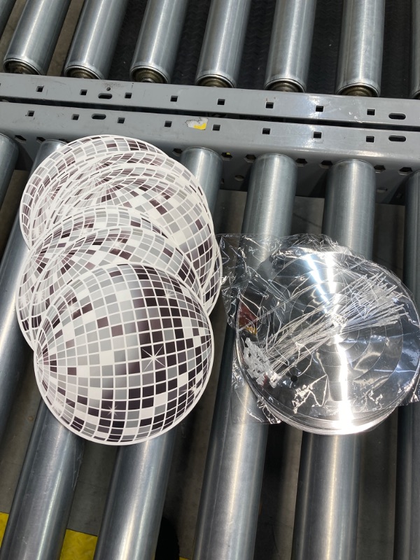 Photo 1 of 60 Pieces Disco Party Decorations 70s Disco Ball Hanging Swirls 70's Party Hibiscus Swirls Ceiling Decoration for Retro Disco Fever Party Boogie Party 1970s Birthday Party Hippie Party Favors Supplies Silver