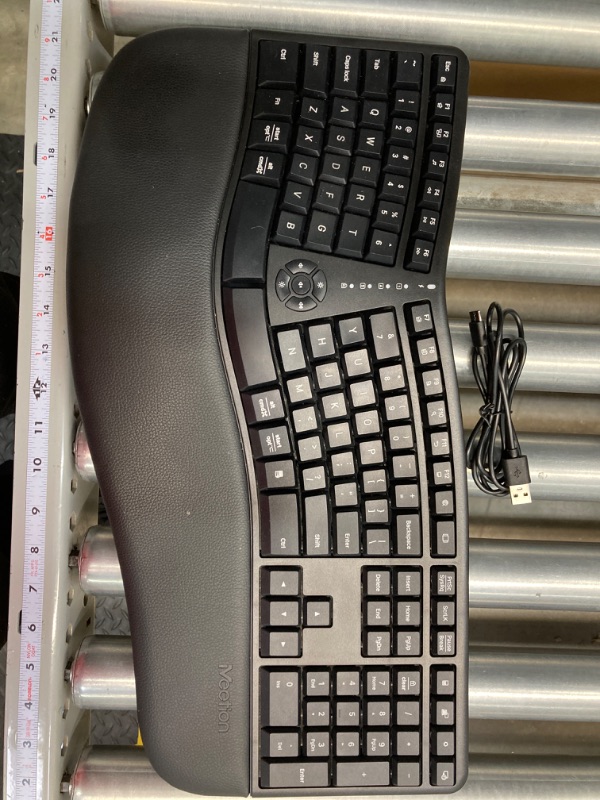 Photo 4 of *** Missing Manual *** MEETION Ergonomic Wireless Keyboard and Mouse, Ergo Keyboard with Vertical Mouse, Split Keyboard with Cushioned Wrist, Palm Rest, Natural Typing, Rechargeable, Full Size, Windows/Mac/Computer/Laptop