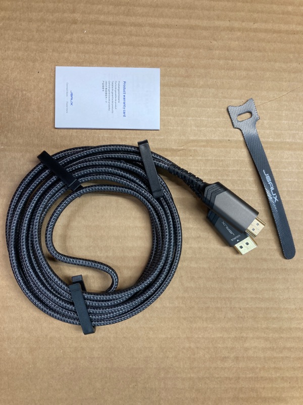 Photo 2 of 4K DisplayPort to HDMI Cable 10FT, JSAUX DP to HDMI Male Video UHD 2K@120Hz,4K@30 Nylon Braided DP to HDTV Uni-Directional Cord for Dell, Monitor, Projector, Desktop, AMD, NVIDIA, Lenovo, HP,ThinkPad 10FT Grey 1