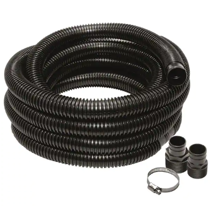 Photo 1 of *** MISSING STEEL CLAMP *** 1-1/4 in. x 24 ft. Sump Pump Discharge Hose Kit
