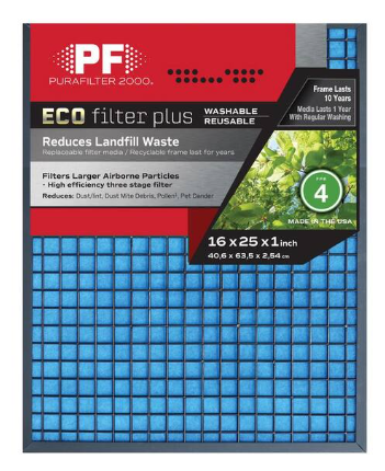 Photo 1 of *** DAMAGE *** 16 in. x 25 in. x 1 ECO Washable Air Filter FPR4
