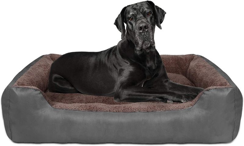 Photo 1 of *** SEE PHOTOS FOR COLOR (Black/Grey) *** CLOUDZONE Dog Beds for Large Dogs, Large Dog Bed Machine Washable Rectangle Breathable Soft Padding