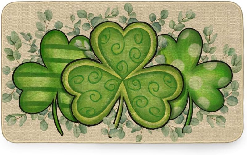 Photo 1 of ** SEE PHOTOS ** St Patricks Day Door Mat Shamrock Doormat for Indoor Outdoor