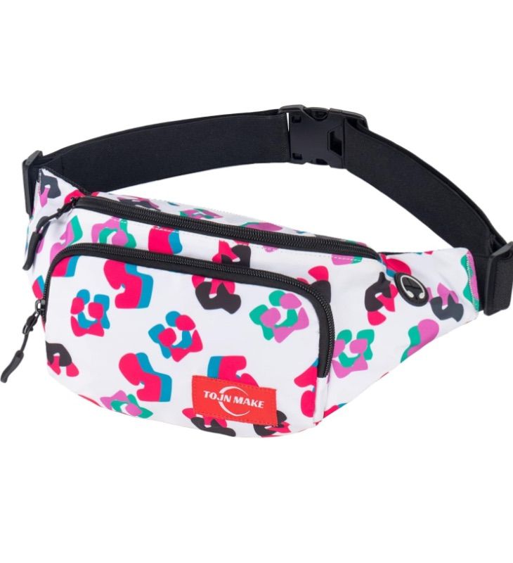 Photo 1 of Fanny Pack for Women/Men, Fashionable Crossbody Waist Bag Pack (Pink Leopard)