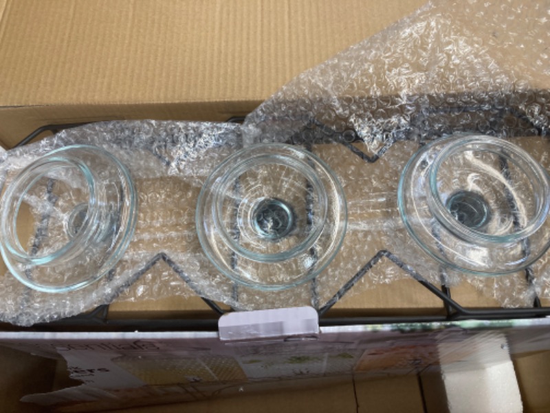 Photo 1 of **see notes**box is damaged on left ,bottom is taped together Elegant Home (3) 1 Gallon Each Quality Ice Cold Clear Hammered Glass Jug Beverage Dispensers Hermetic Seal Metal Display With Easy Fill Spigot- Great For Outdoors, Parties, Bars & Daily Use