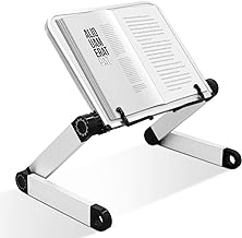 Photo 1 of  Book Stand Adjustable for Bed Sofa,Multifunctional Laptop Stand Book Holder with Page Clips,Ergonomic Multi Heights Angles Adjustable,Cooking Book Stands for Heavy Textbook Portable 19.5 x 10 inches Black