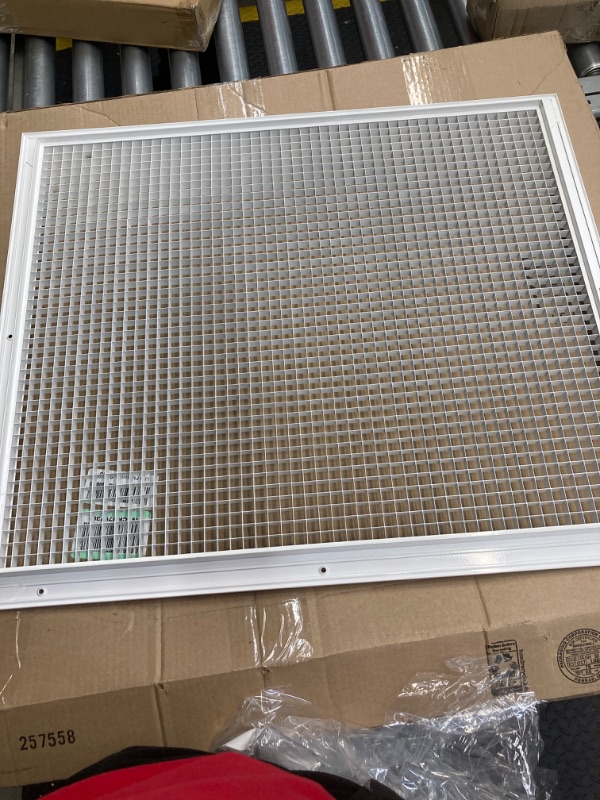 Photo 2 of 22" x 26" Cube Core Eggcrate Return Air Grille - Aluminum Rust Proof - HVAC Vent Duct Cover - White [Outer Dimensions: 24.75"w X 28.75"h]