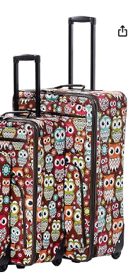 Photo 1 of *** MISSING PIECES *** Rockland Jungle Softside Upright Luggage Set, Expandable, Owl, 4-Piece (14/29/24/28)