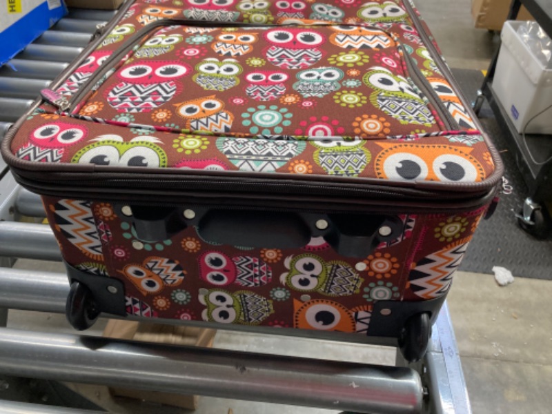 Photo 4 of *** MISSING PIECES *** Rockland Jungle Softside Upright Luggage Set, Expandable, Owl, 4-Piece (14/29/24/28)