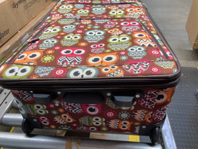 Photo 5 of *** MISSING PIECES *** Rockland Jungle Softside Upright Luggage Set, Expandable, Owl, 4-Piece (14/29/24/28)