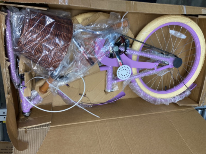 Photo 2 of  ACEGER Girls Bike with Basket, Kids Bike for 3-13 Years with Kickstand but no Training Wheels. Purple 