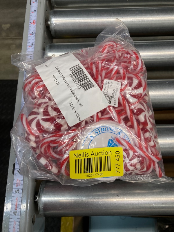 Photo 1 of 120Pcs Candy Cane Decorations Plastic Candy Cane Tree Hanging Decoration Candy Cane Ornament for Tree Decor Home Indoor Outdoor Party Favor, (Red and White)