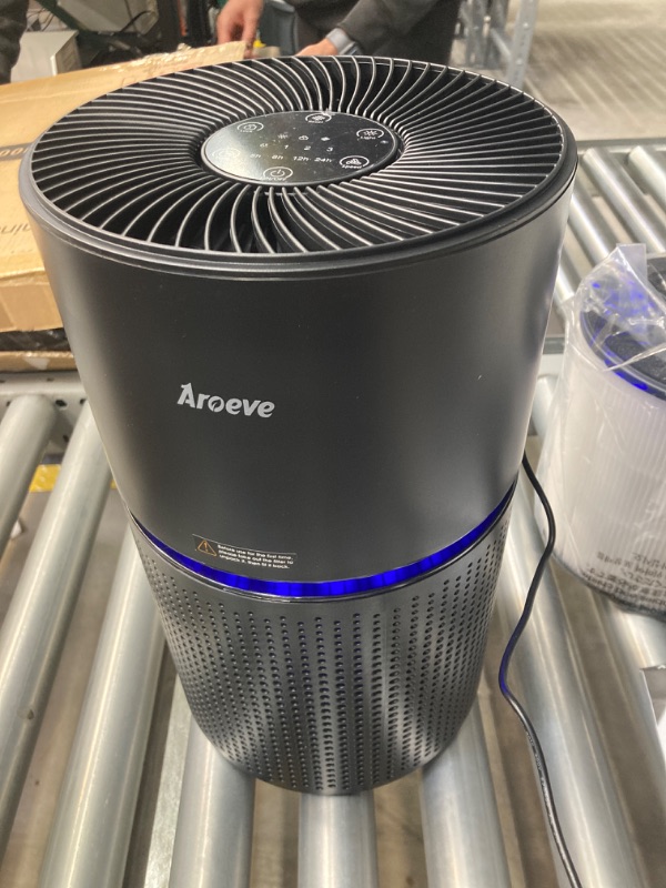 Photo 2 of AROEVE Air Purifiers for Home Large Room Up to 1095 Sq. Ft Coverage CADR 240m³/h H13 True HEPA Air Cleaner Remove 99.97% of Dust, Pet Dander, Pollen for Office, Bedroom, MK03- Black size 9.6"D x 9.6"W x 16.5"H