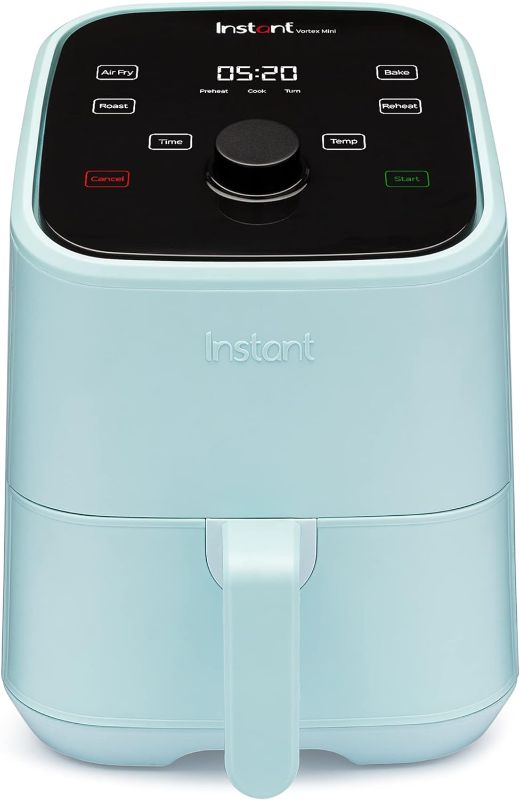 Photo 1 of Instant Vortex 2QT Mini Air Fryer, Small Air fryer that Crisps, Reheats, Bakes, Roasts for Quick Easy Meals, Includes over 100 In-App Recipes, is Dishwasher-Safe, from the Makers of Instant Pot, Aqua