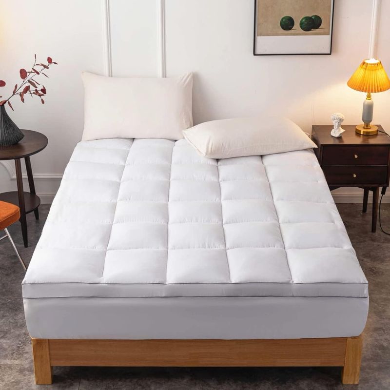 Photo 1 of Mattress Topper Queen Size - Extra Thick Mattress Pad Cover - Pillow Top Deep Pocket with Breathable 7D Spiral Fiber Filling Cooling Mattress Cover