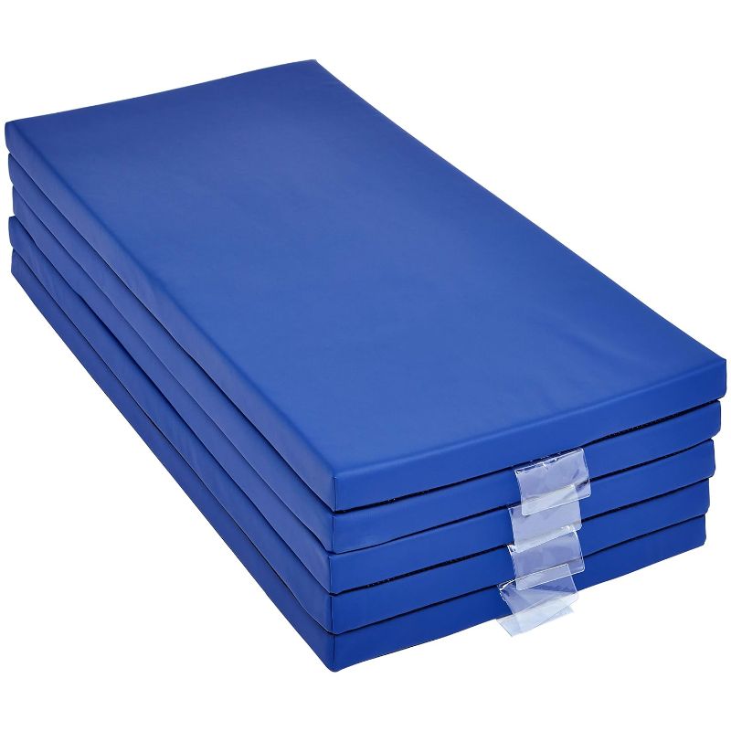 Photo 1 of Amazon Basics Memory Foam Rest Nap Mats with Name-Tag Holder - Blue, 5-Pack
