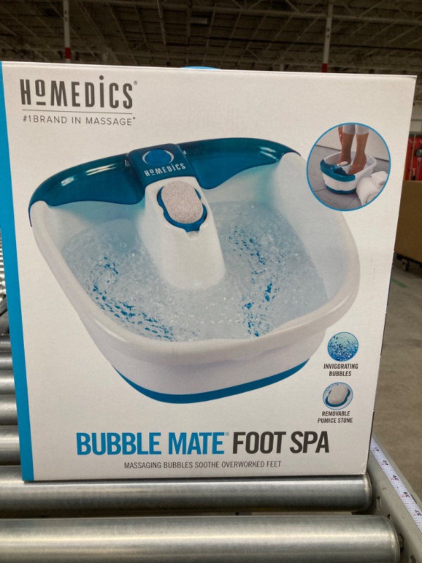 Photo 5 of HoMedics Bubble Mate Foot Spa, Toe Touch Controlled Foot Bath with Invigorating Bubbles and Splash Proof, Raised Massage nodes and Removable Pumice Stone