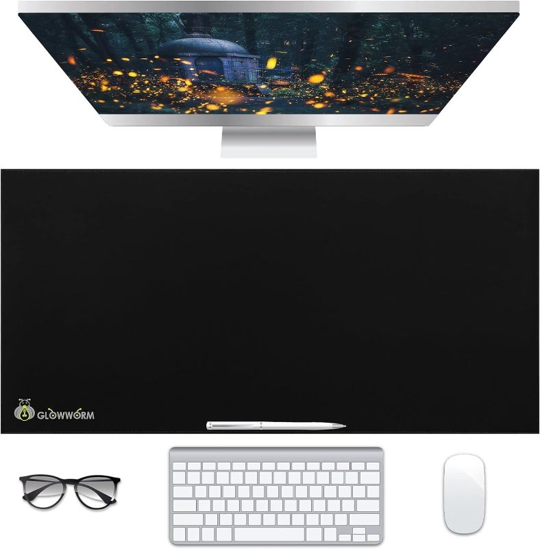 Photo 1 of Giant Desk Mat Extended XL XXL Mouse Pad 63in*23in Waterproof Smooth PU Leather Huge Desk Pad 3XL Desk Mouse Pad Extra Large with Stitched Edges Non-Slip Base Big Laptop Desk Cover