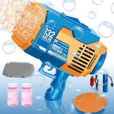 Photo 1 of 132 Holes Rocket Launcher Bubble Gun-LED Light up Bazooka Bubble Machine-Indoor and Outdoor Fun Toys-Suitable for Children's and Adult Wedding Parties, Bubble Toy