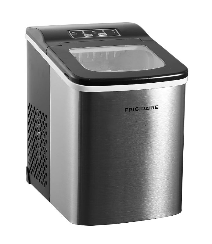 Photo 1 of **PARTS ONLY**Frigidaire Compact Countertop Ice Maker, Makes 26 Lbs. Of Bullet Shaped Ice Cubes Per Day, Silver Stainless