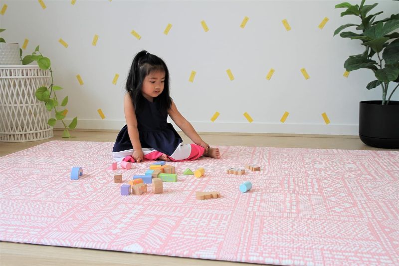 Photo 1 of Soft Stylish Reversible Foam playmat– Play mat for Baby | Toddler Play mat | Floor mats for Kids | Exercise Yoga mat | Non-Toxic, Waterproof, Durable, Easy-to-Clean | Large Ash -Rose