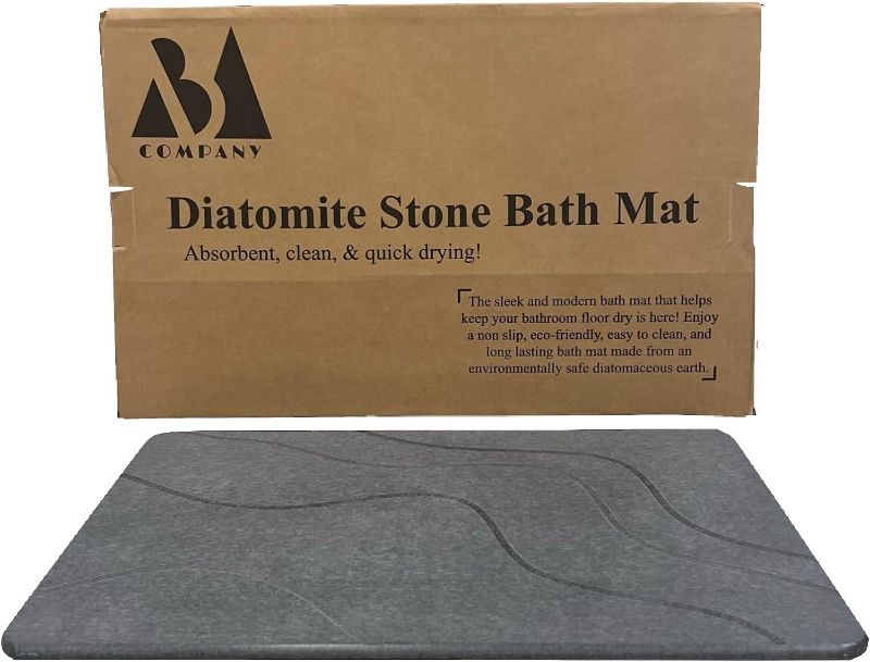 Photo 1 of Stone Bath Mat Diatomaceous Earth, Non-Slip Quick Drying Super Absorbent Water Resistant Bath Mat