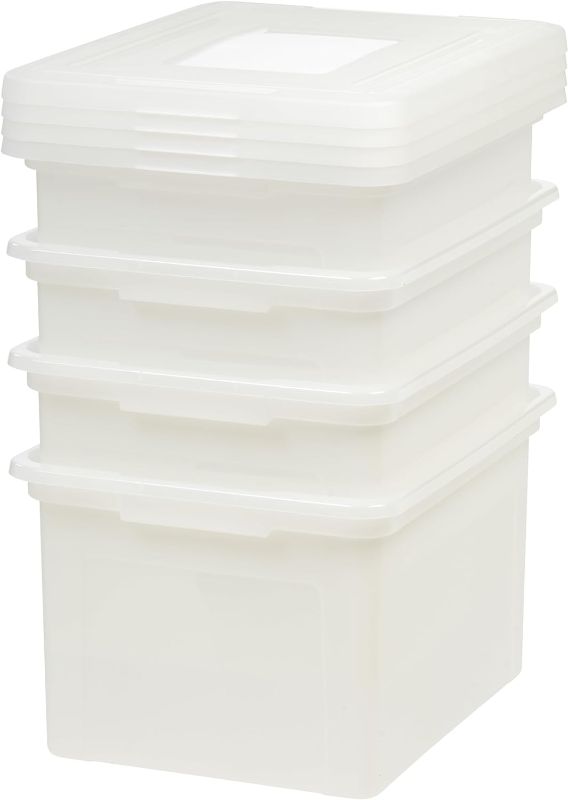 Photo 1 of  4 Pack, Plastic Storage Bin Tote Organizer with Durable and Secure