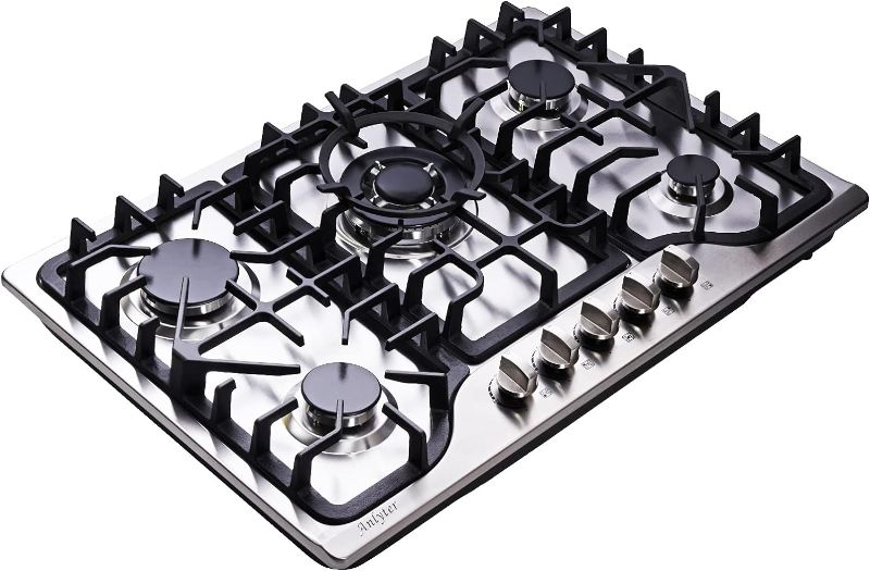 Photo 1 of 30 inch Gas Cooktops Dual Fuel Sealed 5 Burners Gas Cooktop Built-In Stainless Steel Gas Hob DK257-A03 Gas Cooktop