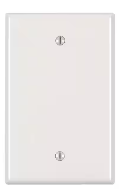 Photo 1 of 1-Gang Midway Blank Nylon Wall Plate, White (10-Pack)
