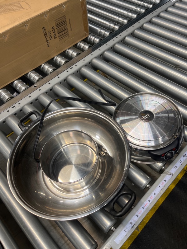 Photo 1 of Aroma Stainless Steel Hot Pot, Silver (ASP-600), 5 quart
