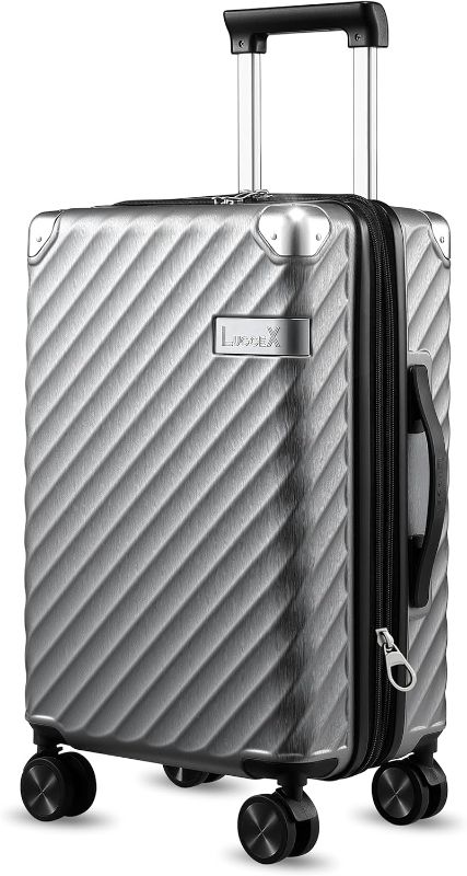 Photo 1 of LUGGEX Carry On Luggage 22x14x9 Airline Approved - 35L Polycarbonate Expandable Hard Shell Suitcase with Spinner Wheels (Grey, 20 Inch)


