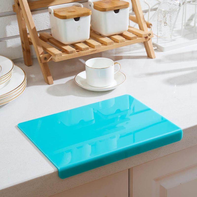 Photo 1 of Acrylic Cutting Board for Kitchen Counter 2024 Upgraded Thicker Cutting Board for Countertop with Lip Nonslip Chopping Board for Kitchen Countertop Protection