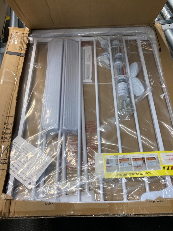 Photo 1 of Mom's Choice Awards Winner-Cumbor 29.5"-40.6" Width Pressure or Hardware Mounted Auto Close Safety Baby Gate, Durable Extra Wide Dog Gate for Stairs, Doorways, Easy Walk Thru Pet Gate for House 30.5" Tall White
