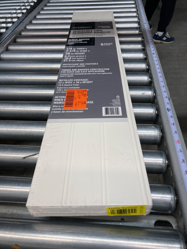 Photo 1 of 1/4 in. D x 7-1/4 in. W x 36 in. L Glue-On Tongue and Groove White PVC Wainscoting Panel (6-Pack)
