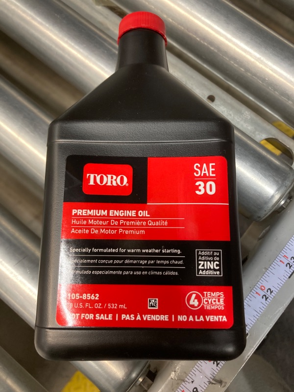 Photo 2 of 4 Toro 38916 SAE 30 Oil 18 Oz Bottles