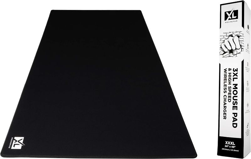 Photo 1 of 3XL Huge Mouse Pads Oversized (48''x24'') - Extra Large Gaming XXXL Mousepad for Full Desk - Super Thick Nonslip Rubber Base and Waterproof Desktop Keyboard Extended Mouse Mat (Black, XXX-Large)