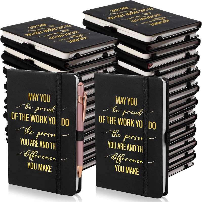 Photo 1 of 40 Pcs Employee Appreciation Gifts Bulk Black Motivational Pocket Notebook Small Hardcover Mini Journals Bulk Ruled Lined Bulk Journals Inspirational Notebooks Mini Notepads Team Coworker