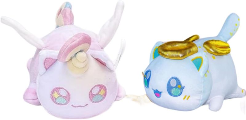 Photo 1 of Cute Cat Plush Stuffed Toys, Combination Set of Various Cats,The Best Gift for Children,Friends,Christmas,Halloween and Valentine's Day (Unicorn+Angel Cat)
