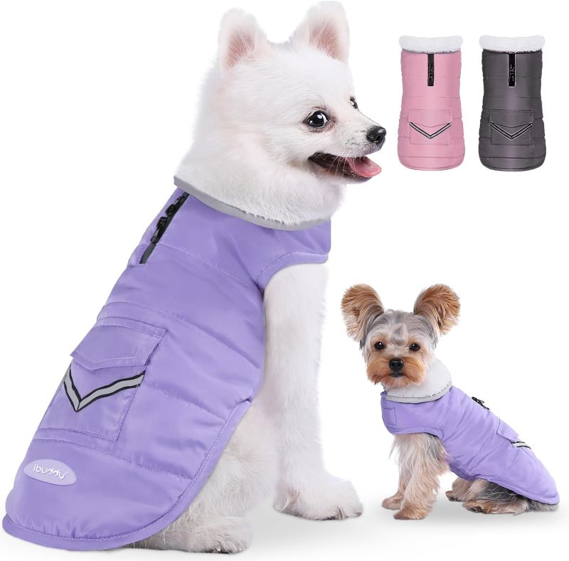 Photo 1 of iBuddy Dog Winter Coats with Fleece Vest,Waterproof Warm Dog Snow Jacket Windproof, Reflective Adjustable Pet Dogs Cold Winter Coat for Small Dogs Girl Boy