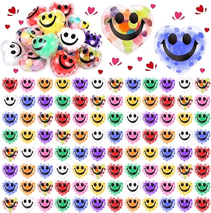 Photo 1 of 200 Pack Valentines Decoration Mini Valentines Balls Heart Shape Stress Balls Valentine Party Favors Exchange Gift(Multi Colors)