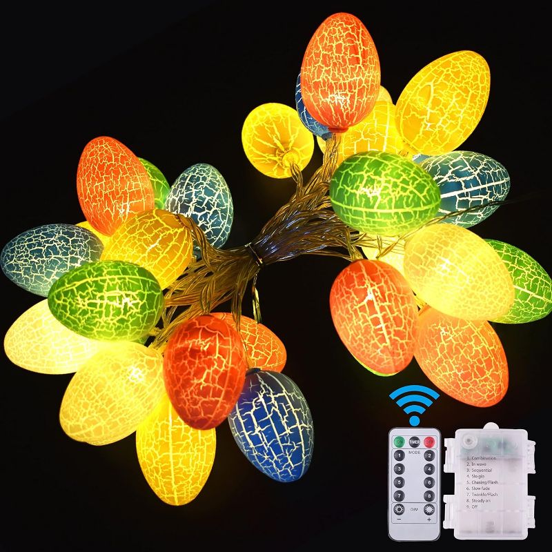 Photo 1 of JOYIN 15.5 Feet Easter String Lights Decorations, 30 Led Easter Eggs Battery Operated Fairy String Lights, Garland Decor for Home Party Indoor Outdoor Tree Bedroom Easter Hunt
