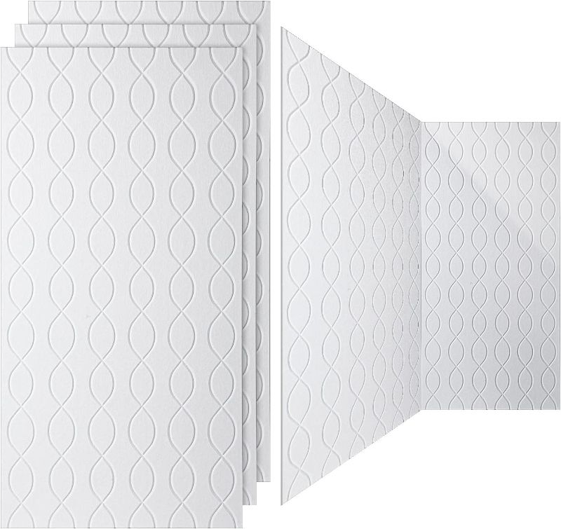 Photo 1 of Treela 5 Pack Large Acoustic Panels 47 x 23.6 x 0.4 Inch Self Adhesive Sound Absorbing Panel Wall Decorative Sound Proof Panels for Home Studio Room Noise Canceling Reducing Acoustic Treatment (White)
