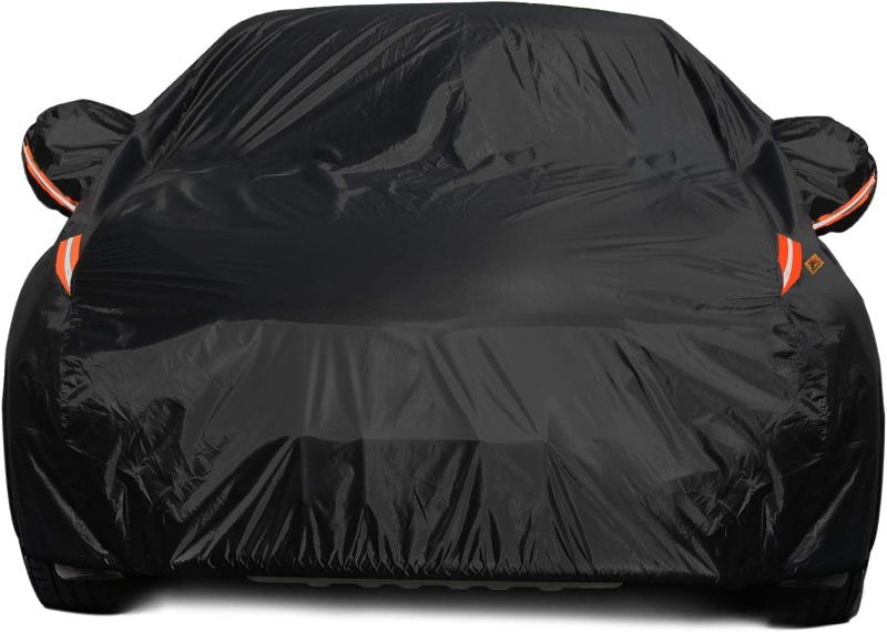 Photo 1 of Full Car Cover for Sedan, Car Cover Waterproof All Weather Windproof Dustproof UV Protection Scratch Resistant Indoor Outdoor Univers