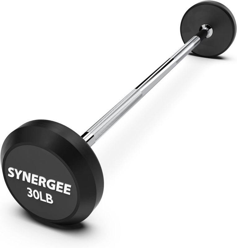 Photo 1 of Synergee Fixed Barbell Pre Weighted Straight Steel Bar with Rubber Weights - Fixed Weight