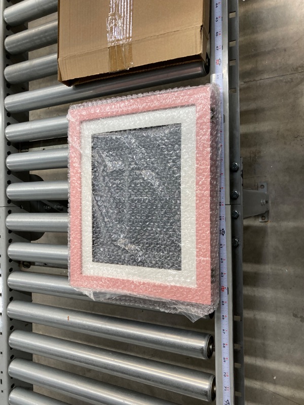 Photo 1 of 8x10 Picture Frame Set of 8, Pink and White Frame, Display Pictures 8x10 without Mat or 5x7 with Mat, Horizontal and Vertical for Wall and Tabletop