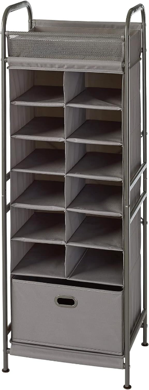 Photo 1 of neatfreak 12 Cube Shoe Organizer Vertical Cubby Storage System Brushed Nickel
