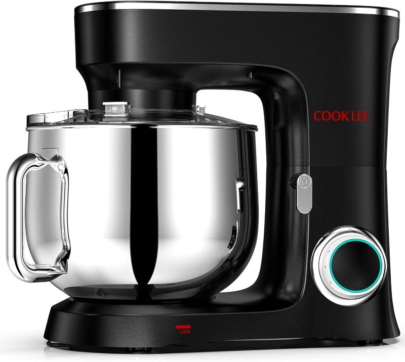 Photo 1 of COOKLEE Stand Mixer, 9.5 Qt. 660W 10-Speed Electric Kitchen Mixer with Dishwasher-Safe Dough Hooks, Flat Beaters, Wire Whip & Pouring Shield Attachments for Most Home Cooks,SM-1551,Blac