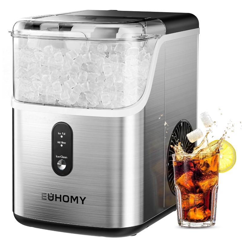 Photo 1 of 
EUHOMY Nugget Ice Makers Countertop, Pebble Ice Maker Machine with 35lbs/24H Soft Ice, Self-Cleaning Sonic Ice Maker with Ice Scoop&Basket, Pellet Ice...