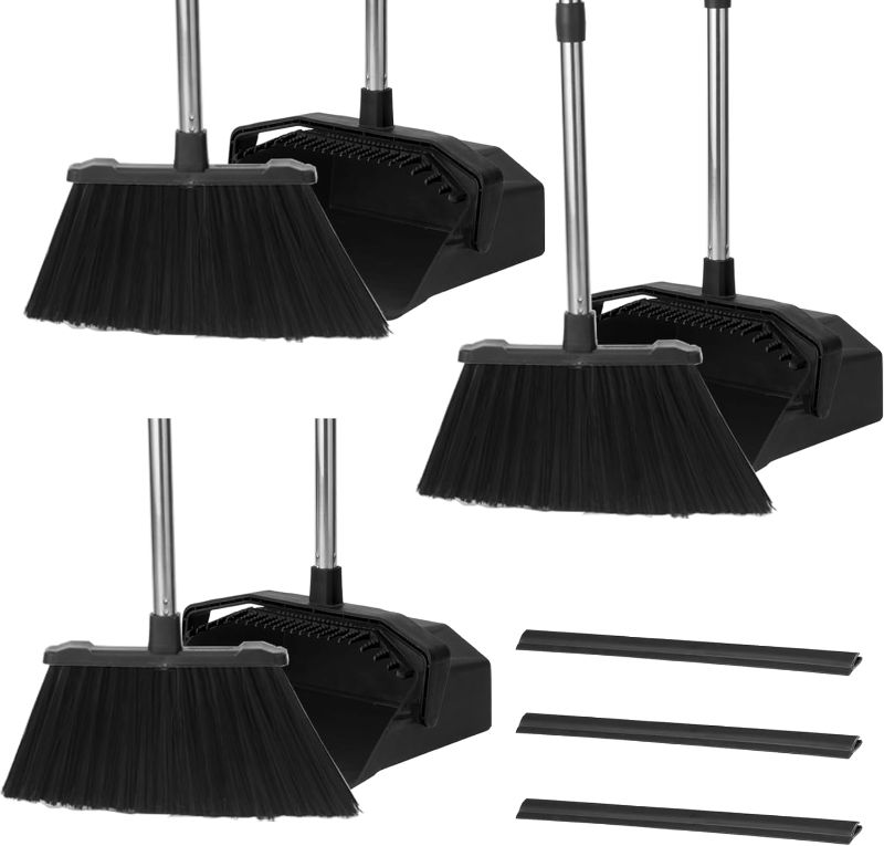 Photo 1 of 
Tiumso Broom with Dustpan Combo Set 3-Pack, Brooms and Dustpans Sets with Long Handle, Industrial Broom and Dust Pan for Kitchen Shop Warehouse Lobby Patio...